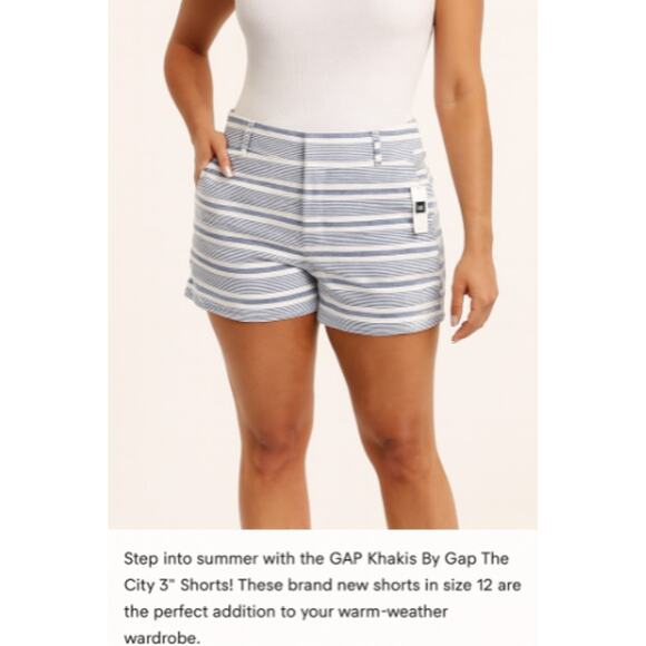 GAP Khakis By Gap The City 3” Shorts, 12, NWT! - Picture 9 of 9